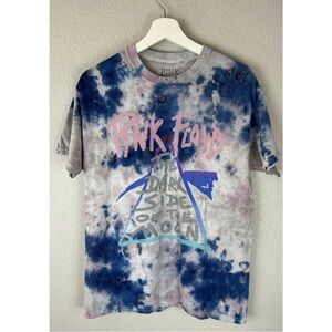 Pink Floyd The Dark Side Of The Moon Purple Tie Dye Short Sleeve Shirt,Medium